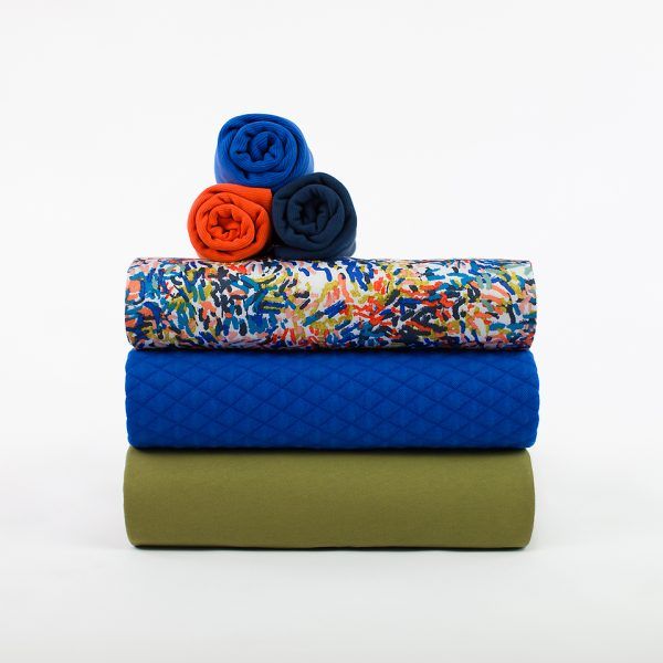 Baumwoll Stepper // Extrabreit // SYAS // Quilted Piqué Knit // Surf The Web Blue – Bild 3