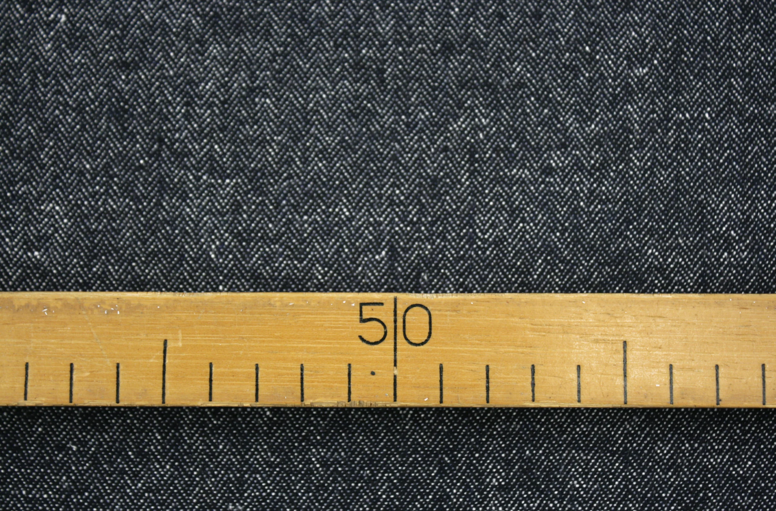 Wollstoff mit Baumwolle // Fischgrät // Jeans Optik – Bild 3