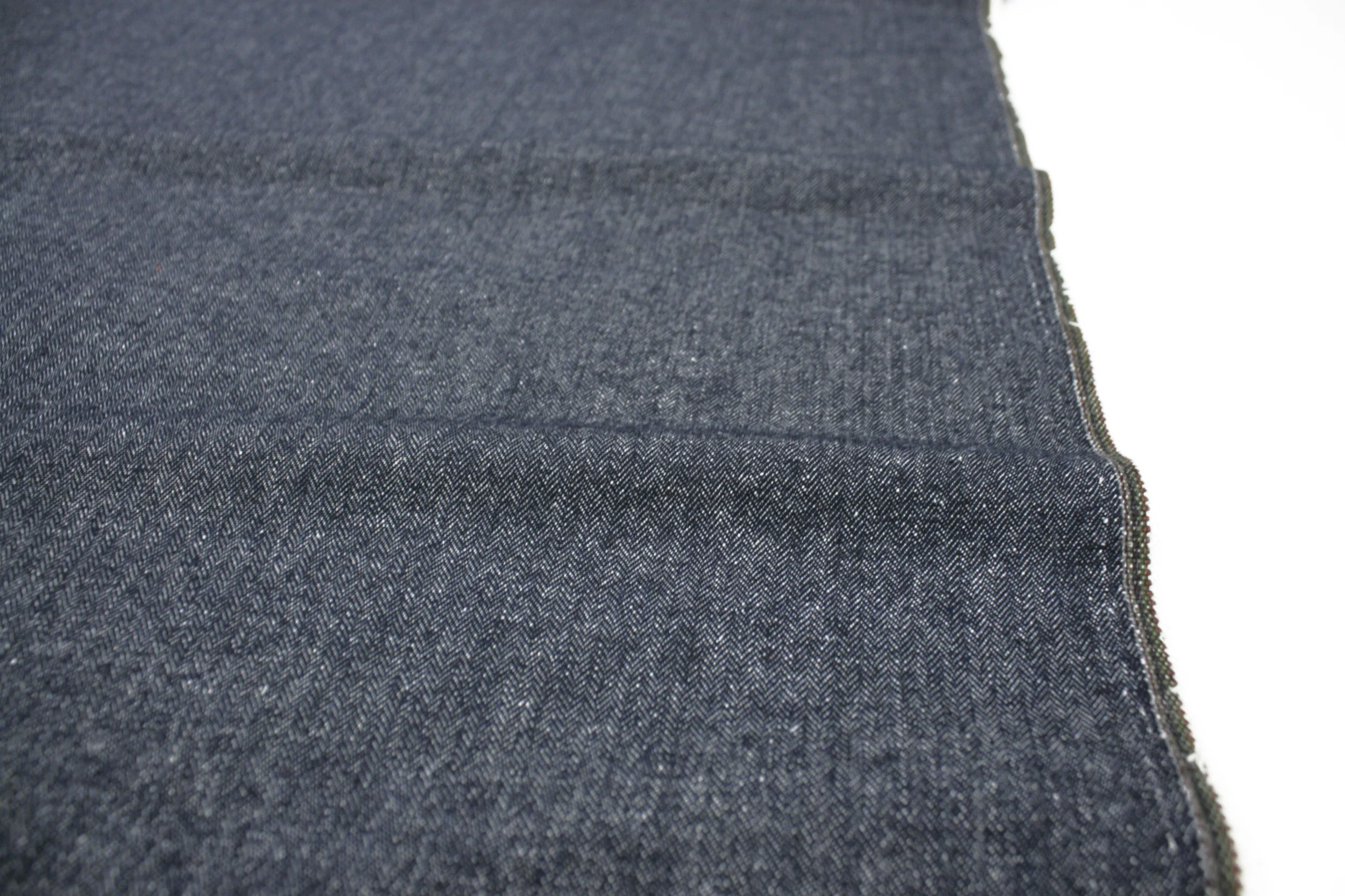 Wollstoff mit Baumwolle // Fischgrät // Jeans Optik – Bild 2