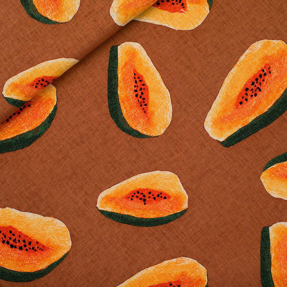 Leinen Viskose Mix // SYAS // Papayas Glazed Ginger Brown