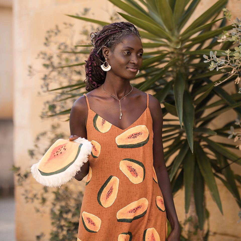 Leinen Viskose Mix // SYAS // Papayas Glazed Ginger Brown – Bild 6