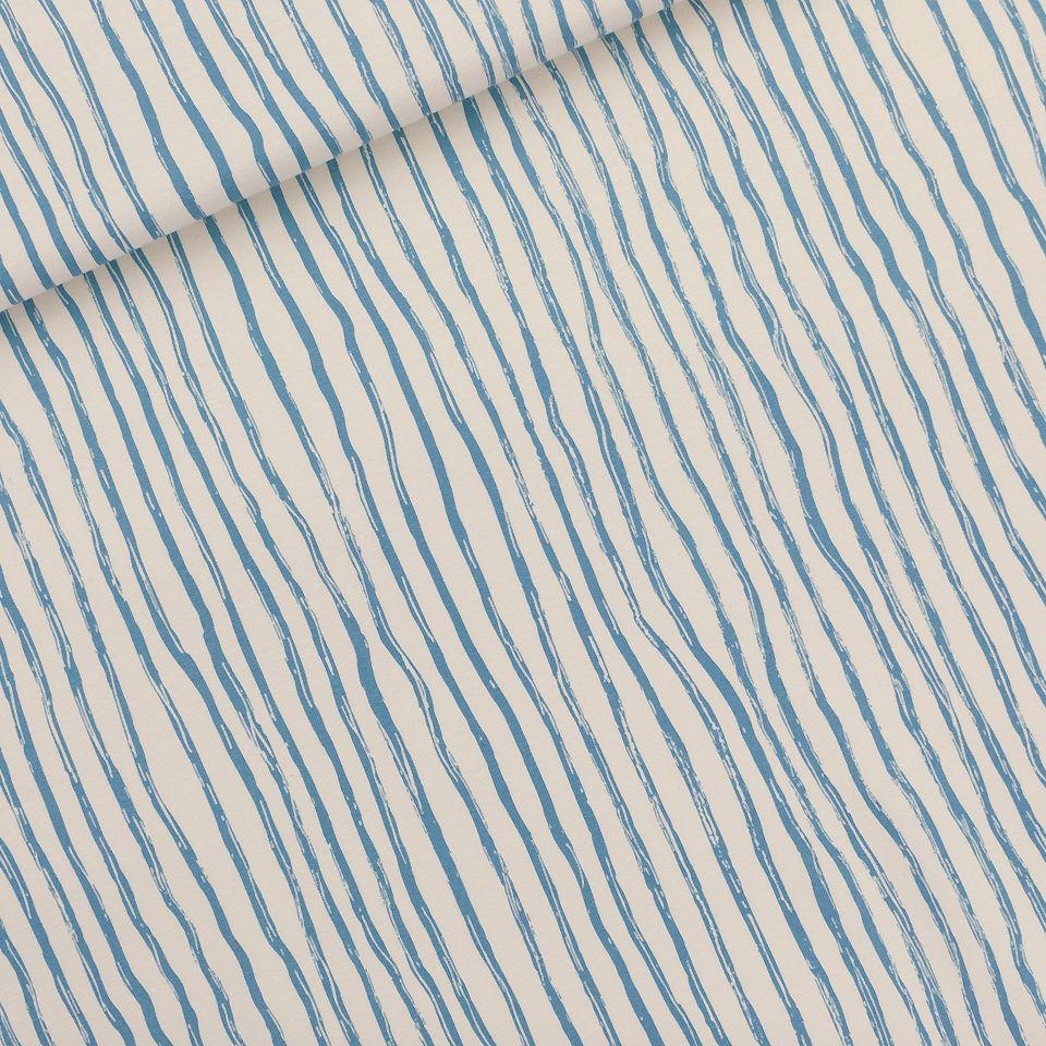 French Terry // SYAS // Wiggly Verticals Blue