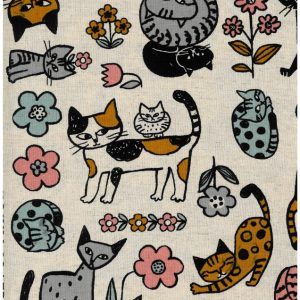 Baumwolle Leinenmix // Kokka // All the Cats