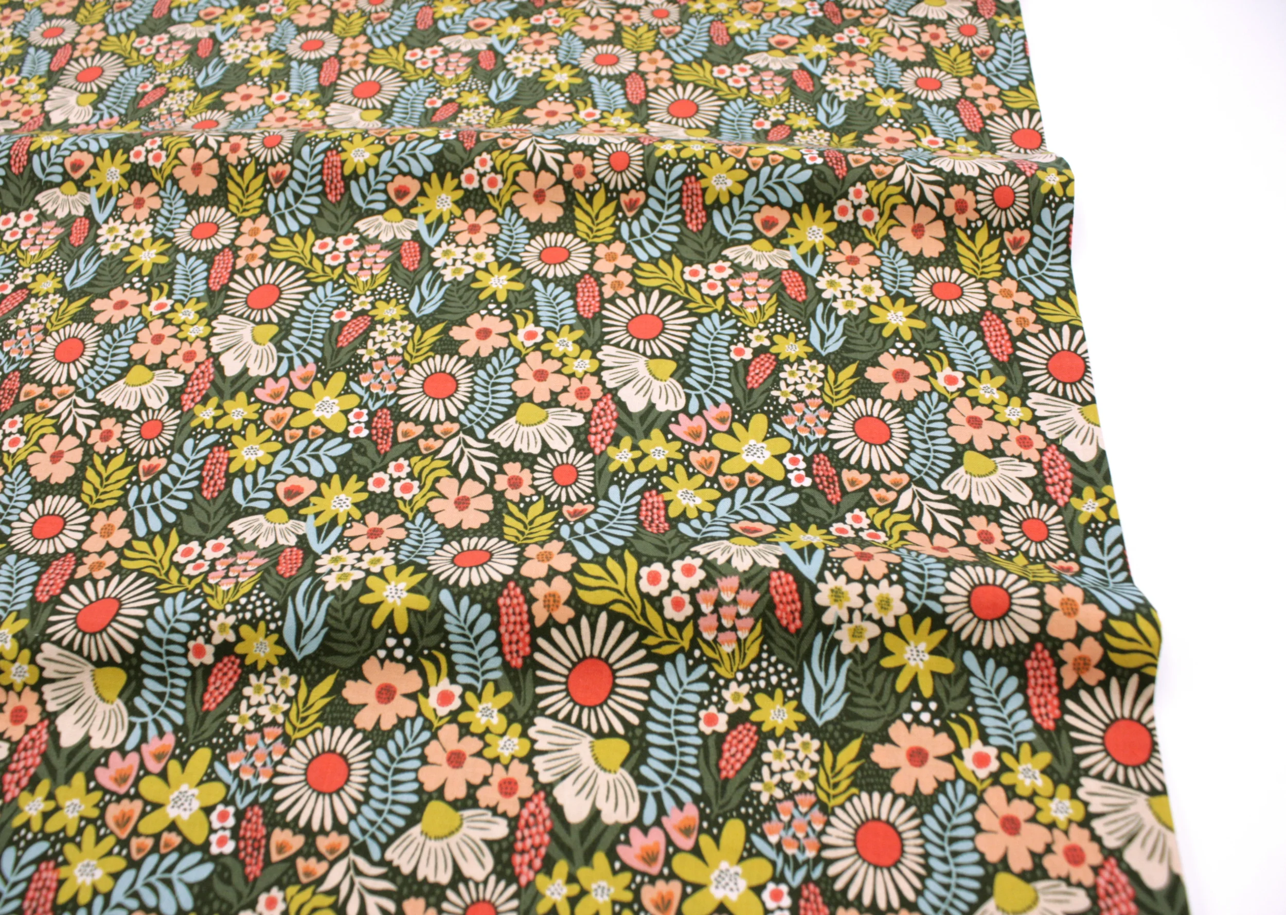 Popeline // Cotton and Steel // Petals in the Sun // Flowers Moss – Bild 5