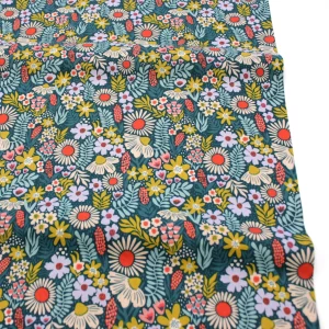 Popeline // Cotton and Steel // Petals in the Sun // Flowers Petrol