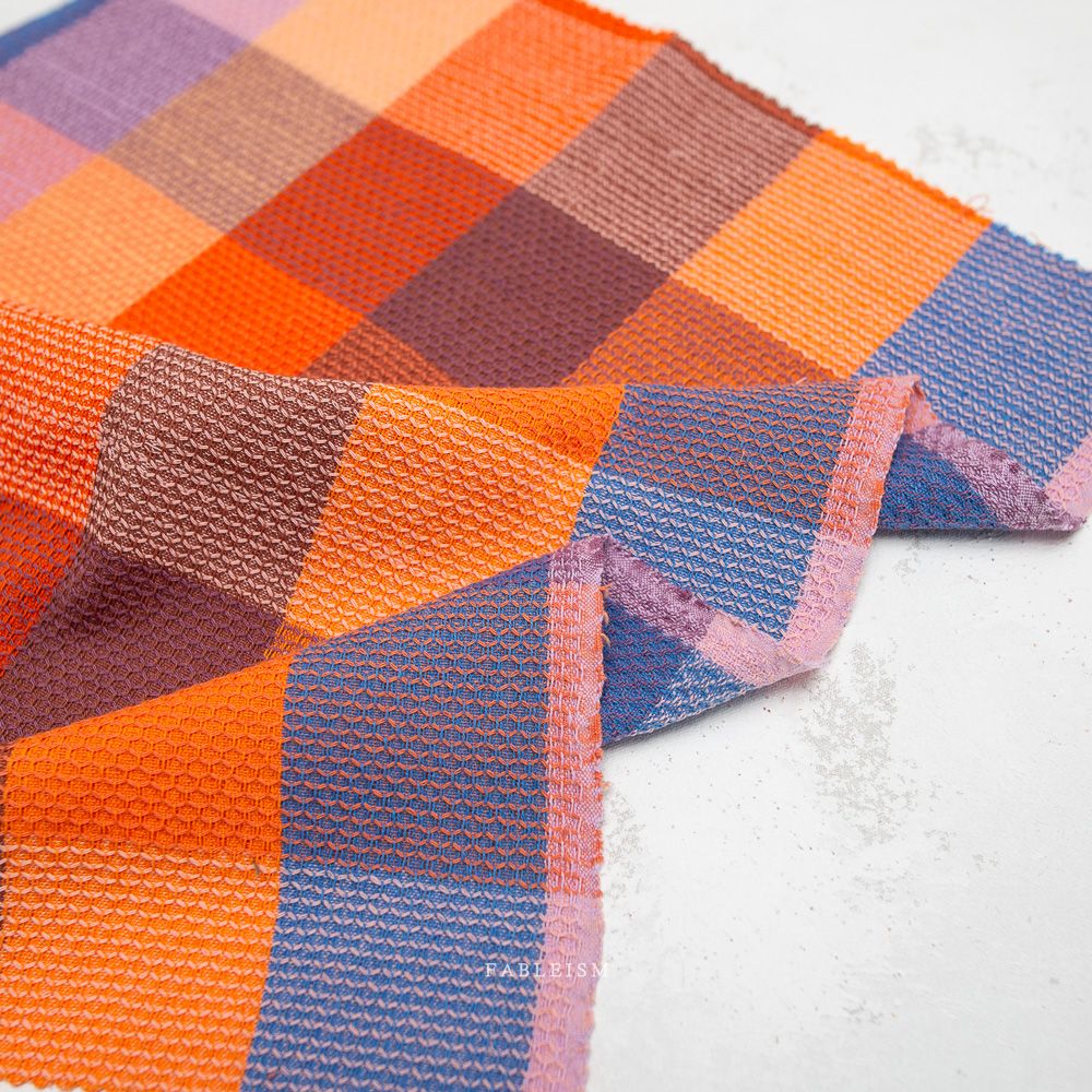 Baumwolle Webstoff // Waffle Happy Checkers // Sorbet – Bild 2