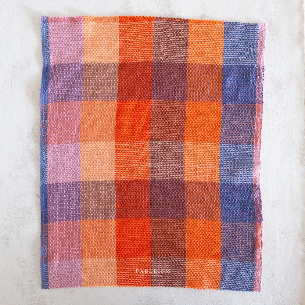 Baumwolle Webstoff // Waffle Happy Checkers // Sorbet
